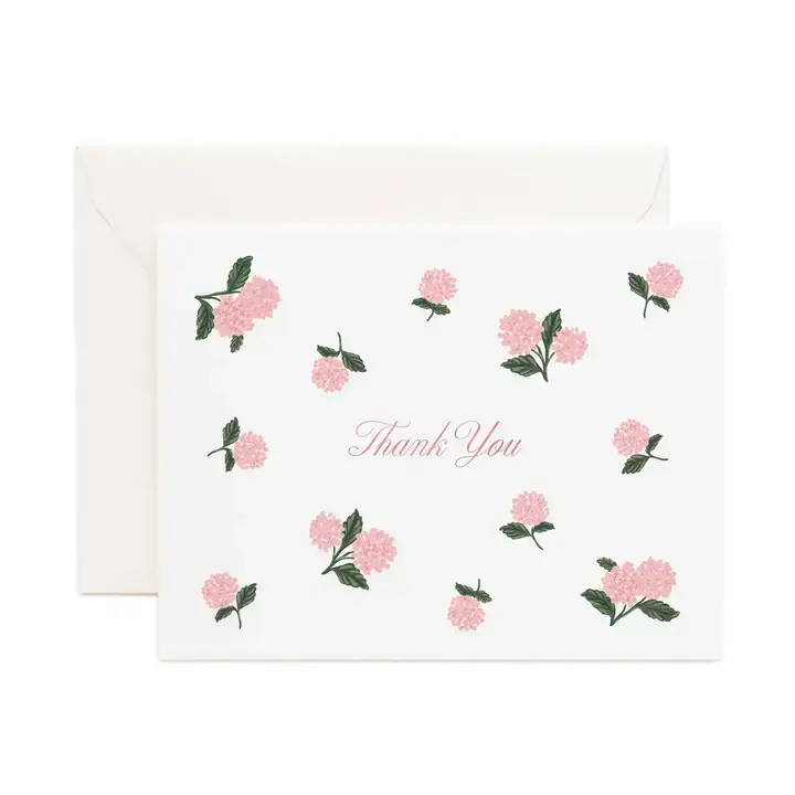 Rifle Paper Co - RP RP NSTY - Pink Hydrangea Thank You Boxed Note Set of 8