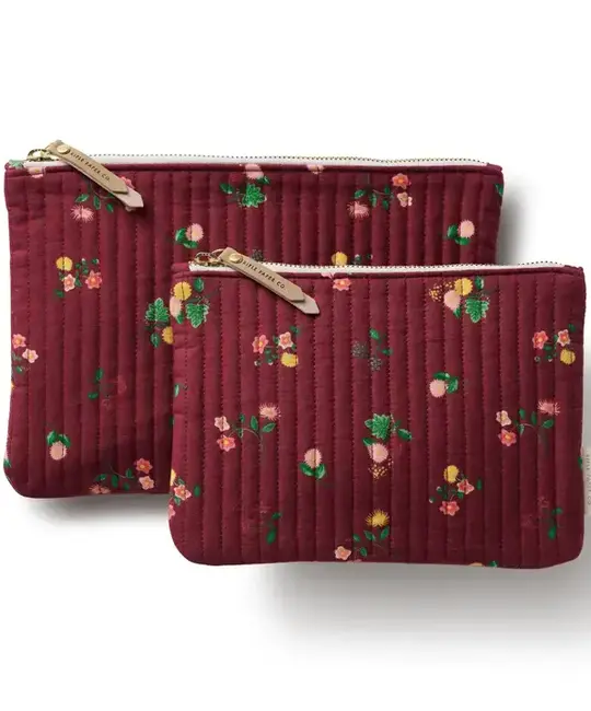 Rifle Paper Co - RP RP BAG - Ditsy Dahlia Quilted Zippered Pouch Set