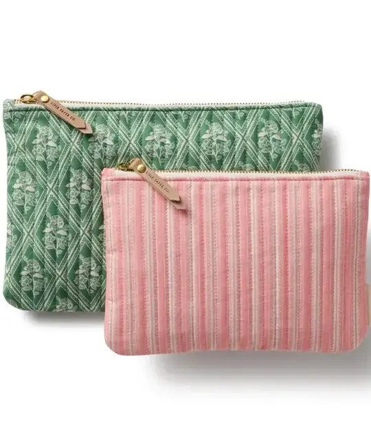 Rifle Paper Co - RP RP BAG - Rose Study Quilted Zippered Pouch Set