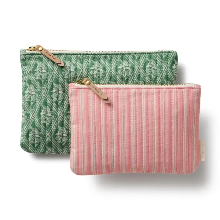 Rifle Paper Co - RP RP BAG - Rose Study Quilted Zippered Pouch Set
