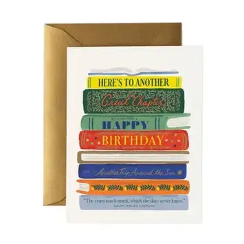 Rifle Paper Co - RP RPGCBI0117 - Book Stack Birthday Card