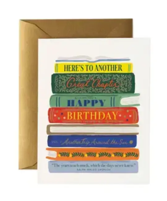Rifle Paper Co - RP RPGCBI0117 - Book Stack Birthday Card