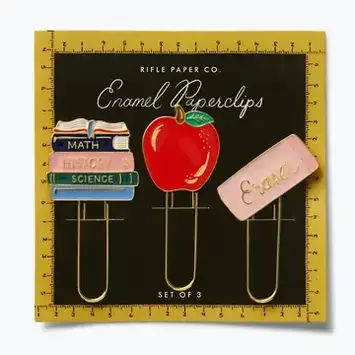 Rifle Paper Co - RP RP OS - Schoolhouse Enamel Paper Clip Set
