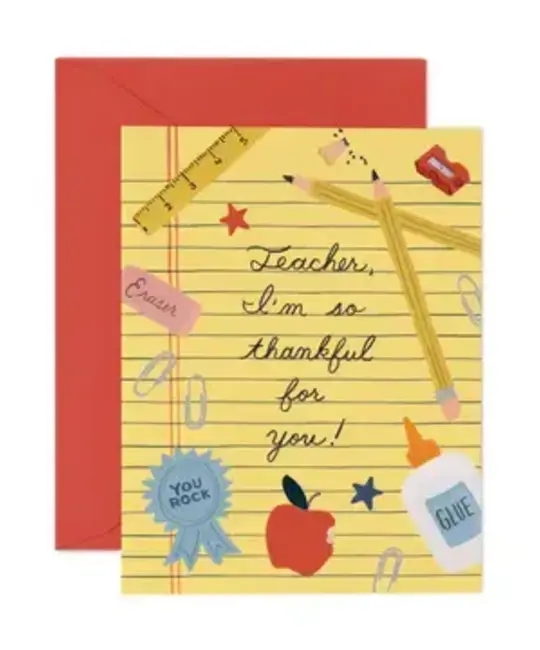 Rifle Paper Co - RP RPGCMI0049 - Thankful for Teacher Schoolhouse Card