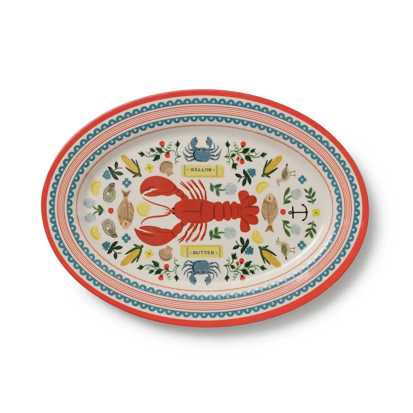 Rifle Paper Co - RP RP HG - Seaside Lobster Melamine Serving Platter