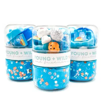 Young + Wild and Friedman - YWF YWF BKTO - Blue Pet Shop Grab & Go Sensory Dough Jar