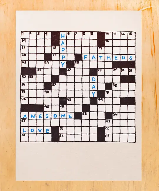 Gold Teeth Brooklyn - GTB GTBGCFD - Crossword Father's Day Card