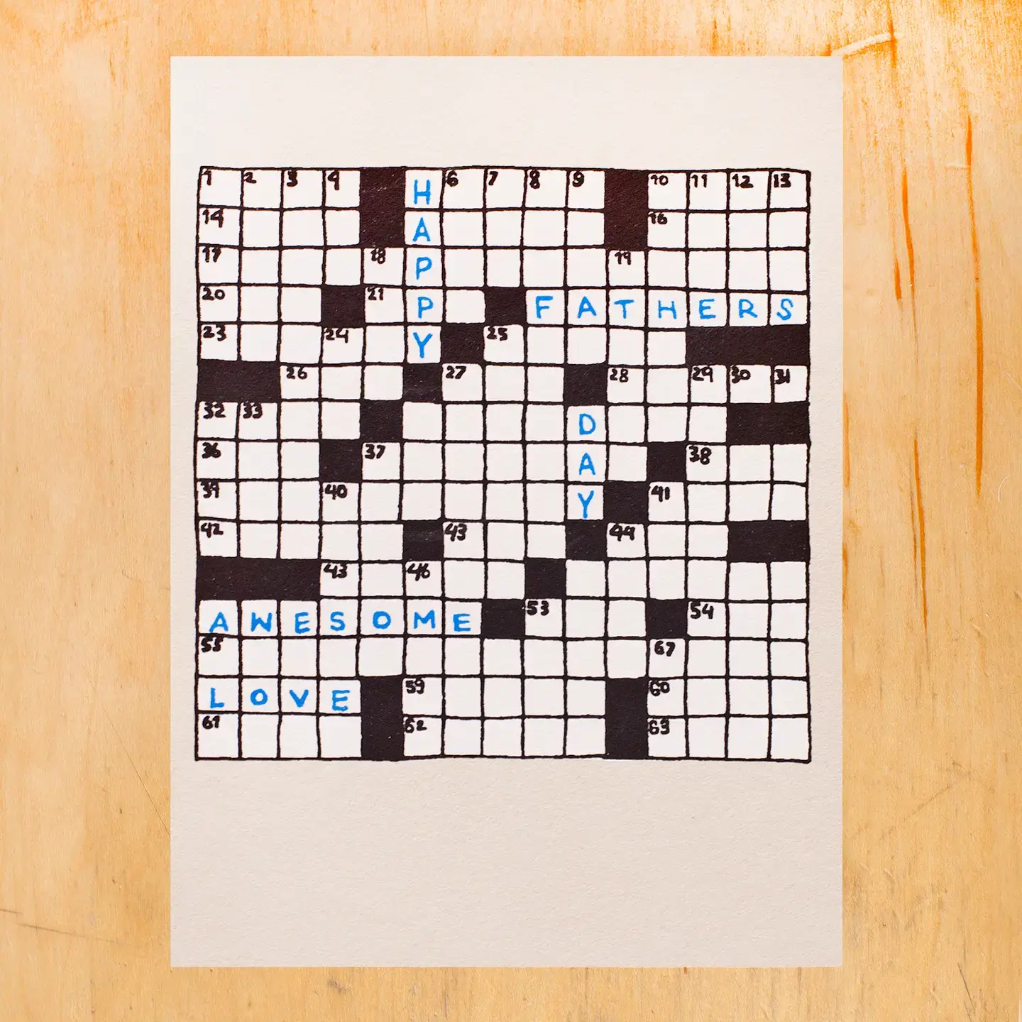 Gold Teeth Brooklyn - GTB GTBGCFD - Crossword Father's Day Card