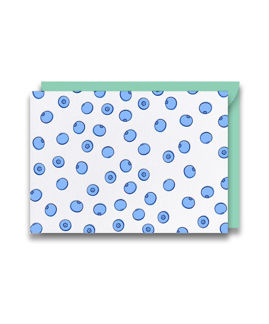 Gus and Ruby Letterpress - GR Gus & Ruby - Blueberries Folded Note Set of 8