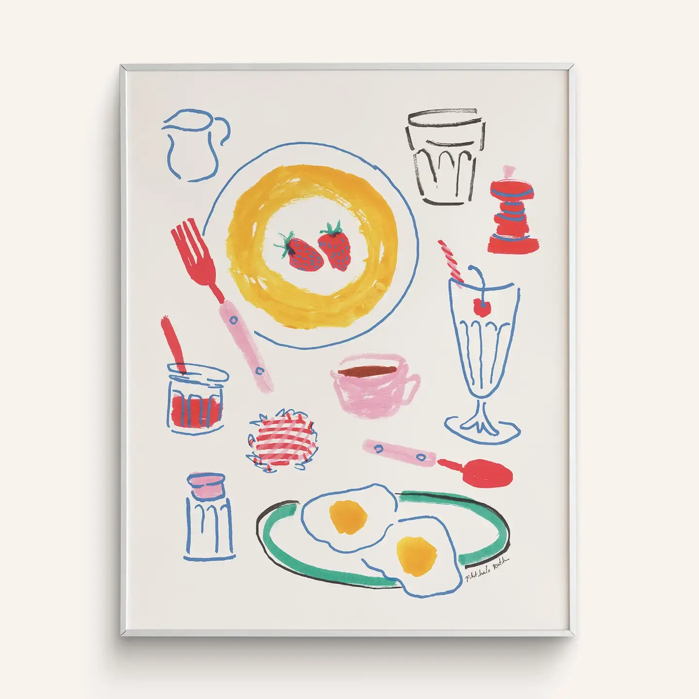 Phthalo Ruth - PHR PHR PRSM - Diner Breakfast 8" x 10" Art Print
