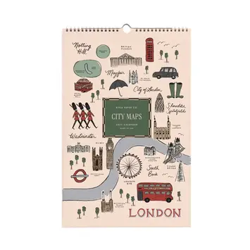 Rifle Paper Co - RP RP CAWA - 2027 City Maps Travel Sketches Wall Calendar