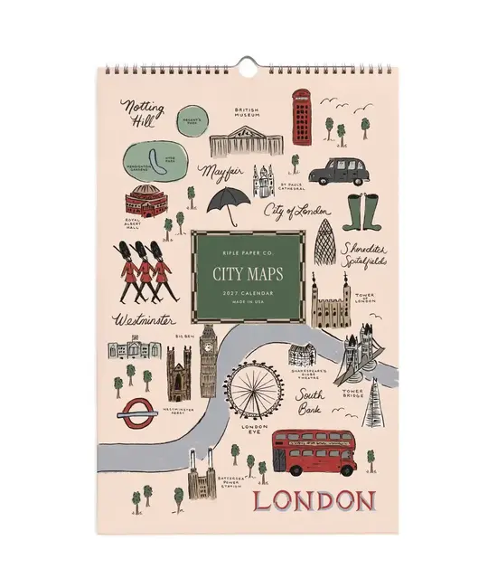Rifle Paper Co - RP RP CAWA - 2027 City Maps Travel Sketches Wall Calendar