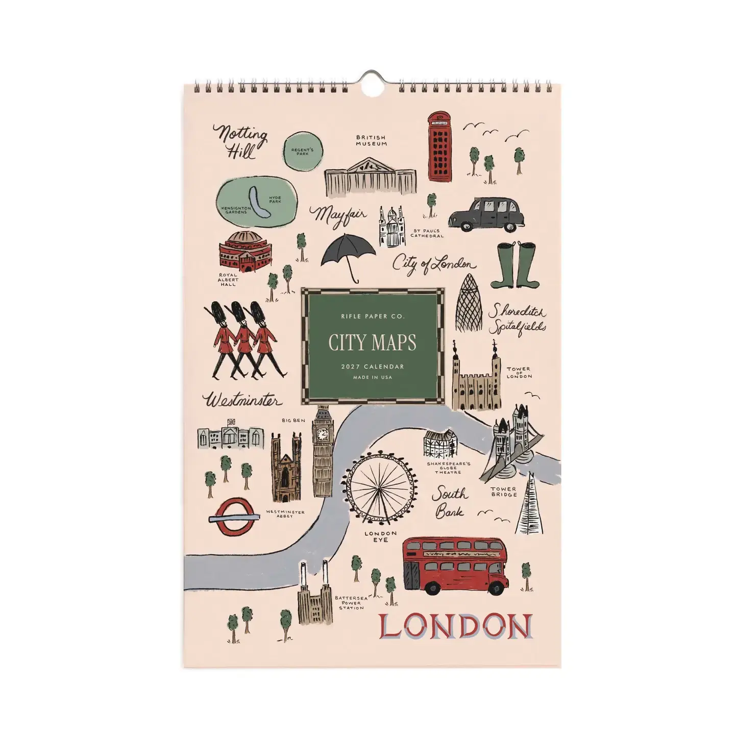 Rifle Paper Co - RP RP CAWA - 2027 City Maps Travel Sketches Wall Calendar