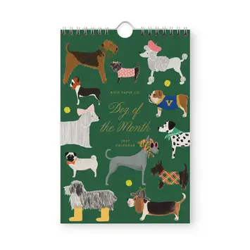 Rifle Paper Co - RP RP CAWA - 2027 Dog of The Month Kitchen Wall Calendar (6" x 9")