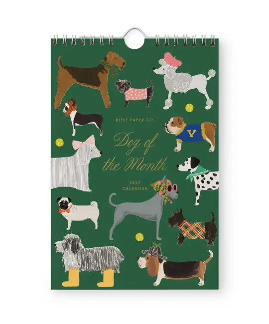Rifle Paper Co - RP RP CAWA - 2027 Dog of The Month Kitchen Wall Calendar (6" x 9")