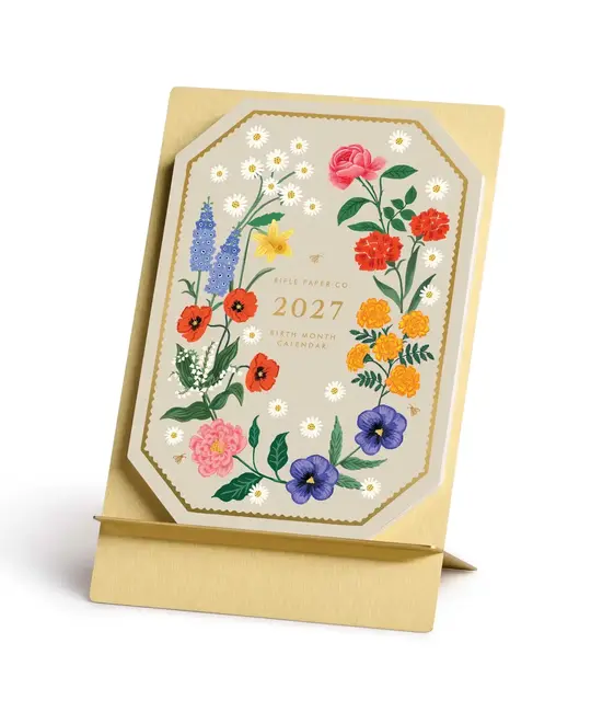 Rifle Paper Co - RP RP CADE - 2027 Birth Month Brass Easel Desk Calendar