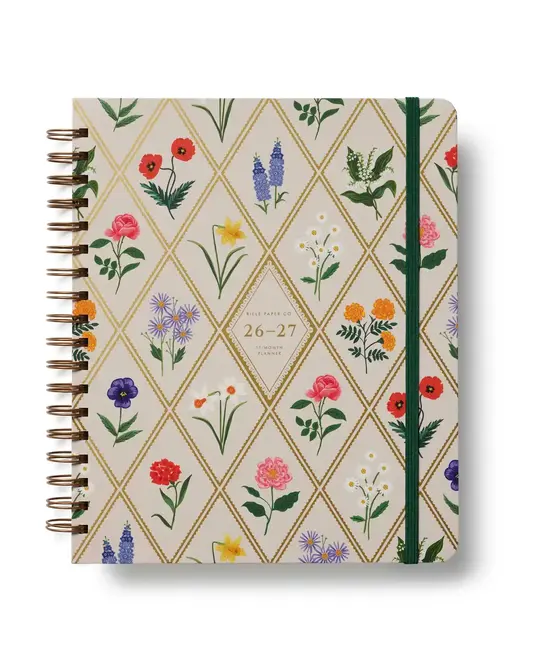 Rifle Paper Co - RP RP AG17 - 2027 Garden Study 17-Month Agenda Hardcover Spiral Planner