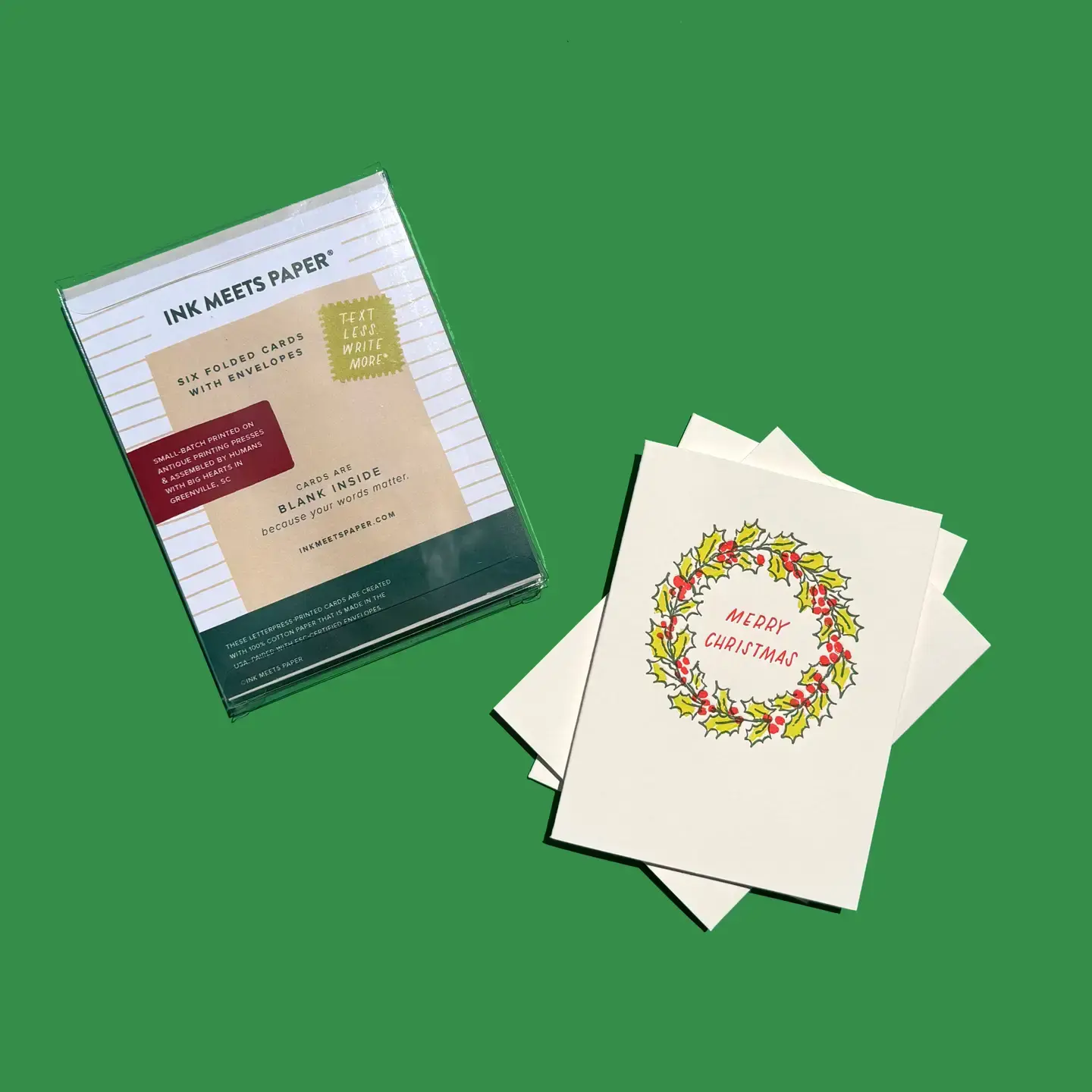 Ink Meets Paper - IMP IMP NSHO - Christmas Holly Wreath Holiday Boxed Note Set of 6