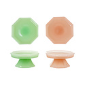 Creative Co-Op - CCO CCO HG - Pressed Milk Glass Octagon Footed Pedestal (Green or Pink)