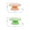 Creative Co-Op - CCO CCO HG - Pressed Milk Glass Octagon Footed Pedestal (Green or Pink)