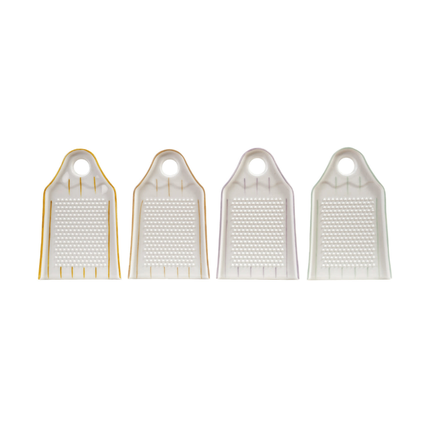 Creative Co-Op - CCO CCO HG - Stripe Stoneware Garlic/Ginger Grater (Assorted)