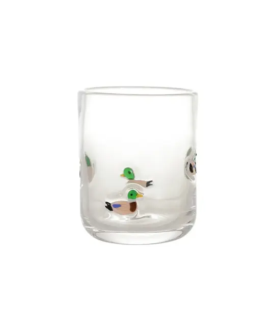 Creative Co-Op - CCO CCO HG - Embedded Mallard Duck Drinking Glass, 16 oz.