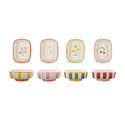Creative Co-Op - CCO CCO HG - Stripes + Flowers Small Footed Dish (Assorted)