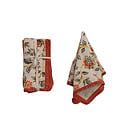 Creative Co-Op - CCO CCO HGKL - Printed Floral Napkins with Ruffle Edge, Set of 4