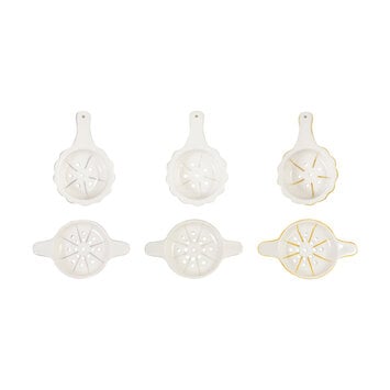Creative Co-Op - CCO CCO HG - Stripe Stoneware Tea Strainer (Assorted)