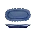 Creative Co-Op - CCO CCO HG - Blue Scalloped Edge Platter, Stoneware with Reactive Glaze