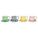 Creative Co-Op - CCO CCO HG - Striped Mug and Ruffled Saucer Set (14 oz) (assorted)