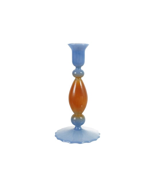 Creative Co-Op - CCO CCO HGDE - Blue & Brown Two-Tone Glass Taper Holder