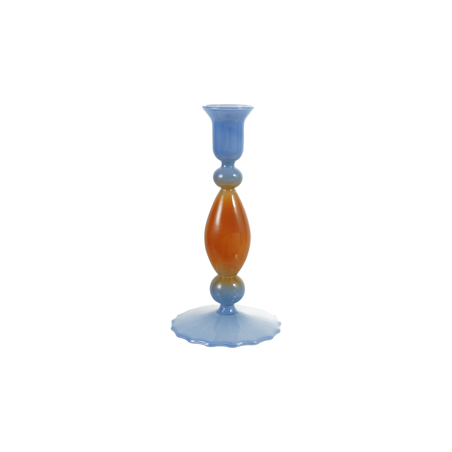 Creative Co-Op - CCO CCO HGDE - Blue & Brown Two-Tone Glass Taper Holder
