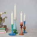 Creative Co-Op - CCO CCO HGDE - Blush & Brown Two-Tone Glass Taper Holder