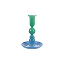 Creative Co-Op - CCO CCO HGDE - Green & Blue Two-Tone Glass Taper Holder