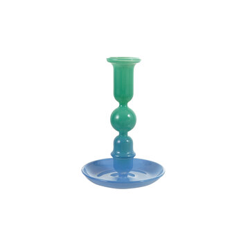 Creative Co-Op - CCO CCO HGDE - Green & Blue Two-Tone Glass Taper Holder