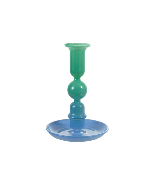 Creative Co-Op - CCO CCO HGDE - Green & Blue Two-Tone Glass Taper Holder
