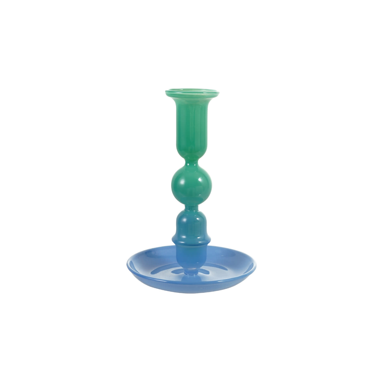 Creative Co-Op - CCO CCO HGDE - Green & Blue Two-Tone Glass Taper Holder