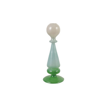 Creative Co-Op - CCO CCO HGDE - Cream, Green & Blue Two-Tone Glass Taper Holder
