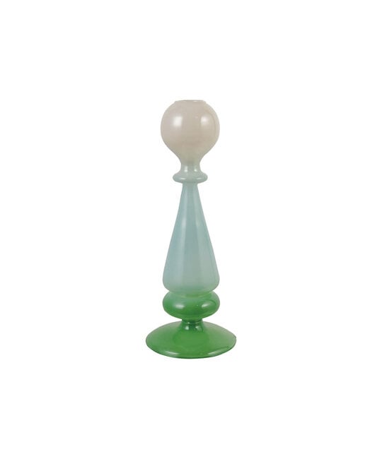 Creative Co-Op - CCO CCO HGDE - Cream, Green & Blue Two-Tone Glass Taper Holder