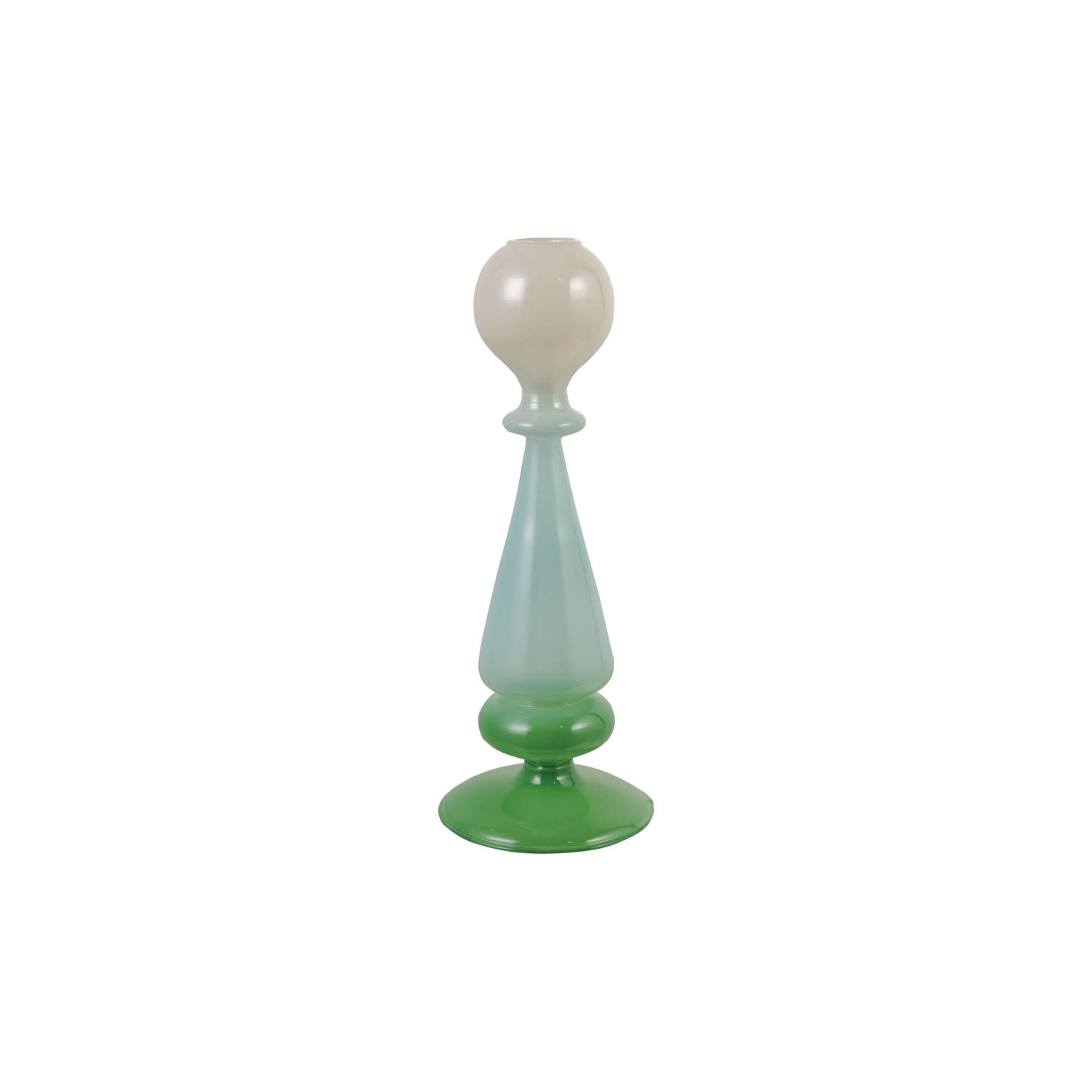 Creative Co-Op - CCO CCO HGDE - Cream, Green & Blue Two-Tone Glass Taper Holder