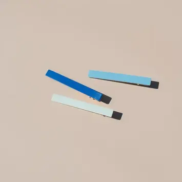 Nat + Noor - NAN NAN ACHA - Evie Hair Clip Set of 3 in Blue Maize