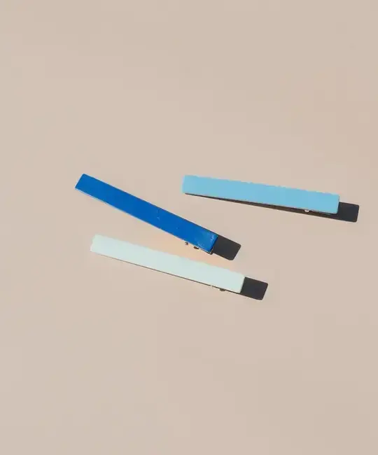Nat + Noor - NAN NAN ACHA - Evie Hair Clip Set of 3 in Blue Maize