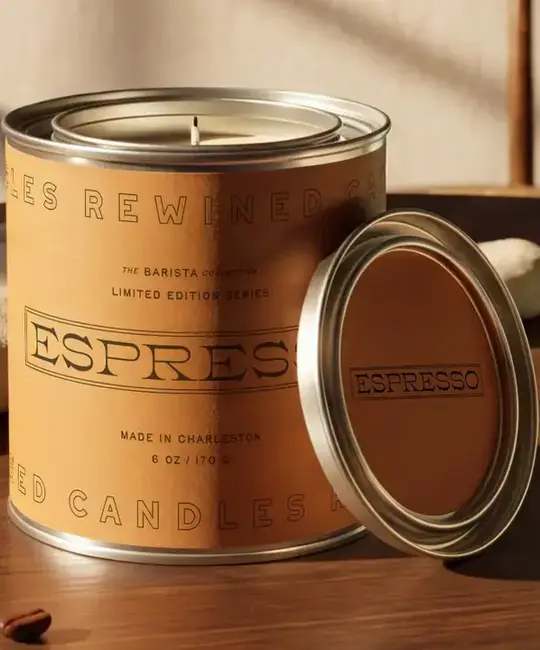 rewined / candlefish Espresso 6 oz. Tin Candle Rewined Barista Collection