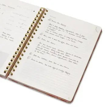 Papier - PA PA HG - Lobster Gingham Recipe Book Guided Spiral Journal