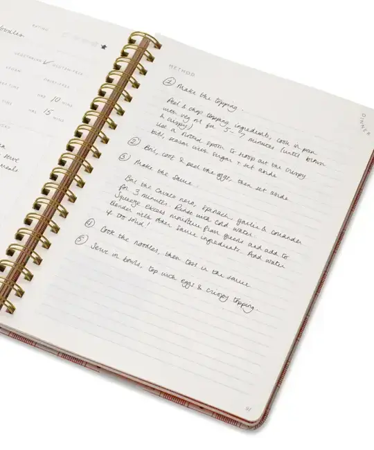 Papier - PA PA HG - Lobster Gingham Recipe Book Guided Spiral Journal