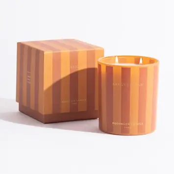 Brooklyn Candle Studio - BCS BCS CALA - Gingerbread Candle Double Wick, Holiday Stripe