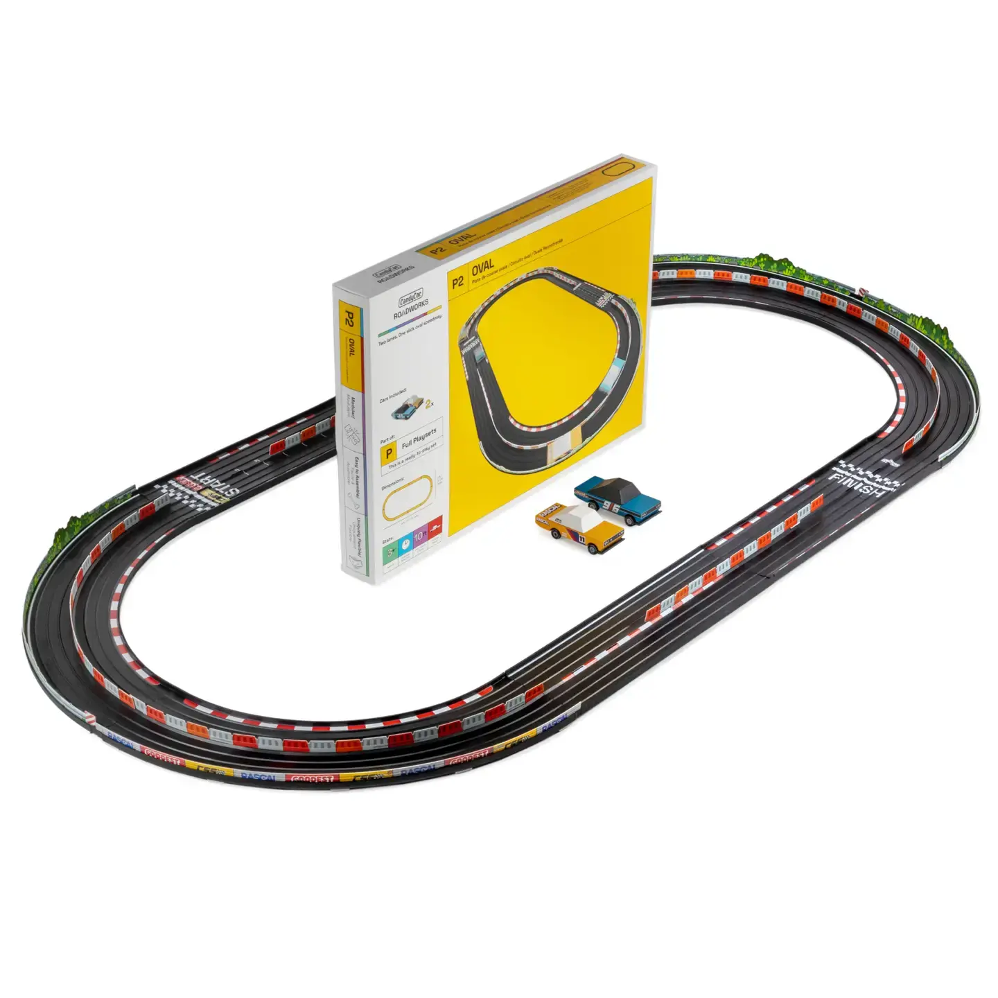 Candylab Toys - CT CT BATO - Oval Track Playset with 2 Toon Cars