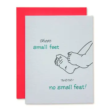 Ladyfingers Letterpress - LF LFGCBA0020 - Small Feat Small Feet Baby Card