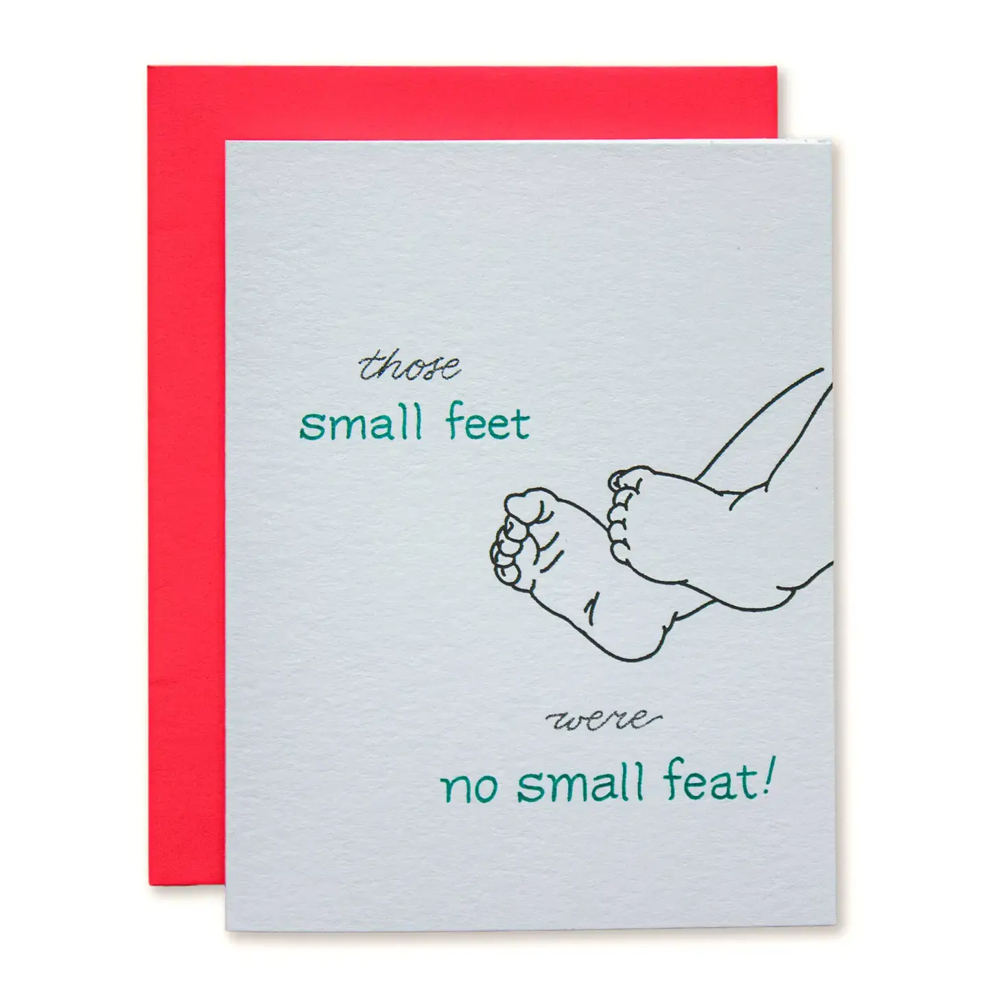 Ladyfingers Letterpress - LF LFGCBA0020 - Small Feat Small Feet Baby Card
